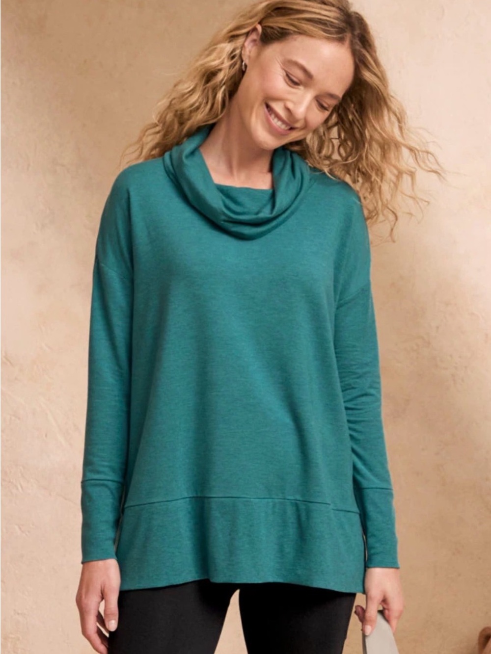 Garnet Hill Cowl-Neck Knit Tunic